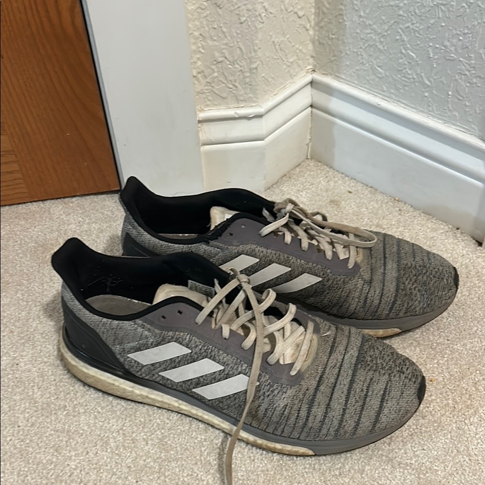 Adidas Gray and White Athletic Shoes for Training